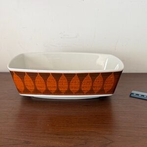 Vintage Orange Leaf Pattern Dish